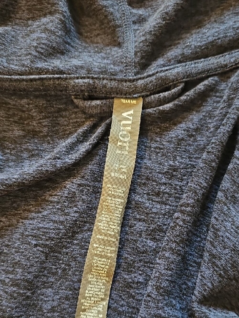 Vuori Halo Performance Full Zip Hoodie In Heathered Midnight Or Indigo Blue - Picture 7 of 10
